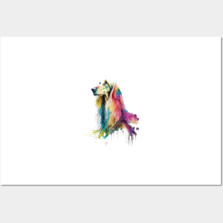 Afghan Hound Dog In Watercolor & Pen Posters and Art